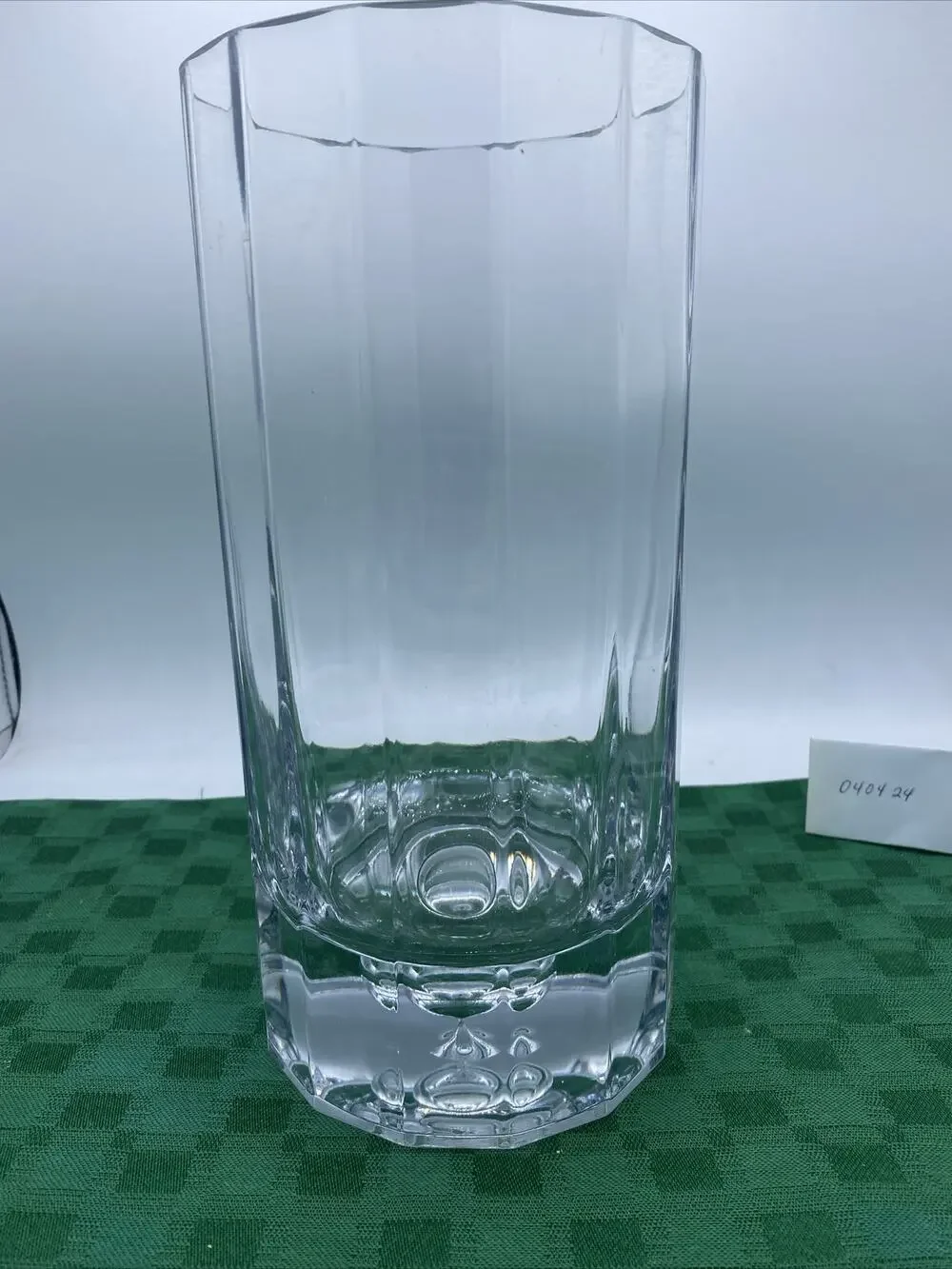 VASE,STUDIO/CLEAR, BIG BUBBLE BOTTOM ART GLASS 10.5” TALL HEAVY 5.5 LBS